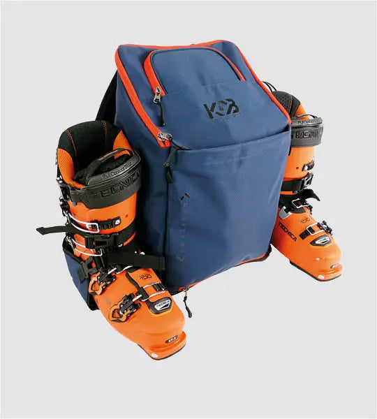 Whistler Boot Backpack Ski boots attach to the outside. By K&B Sport